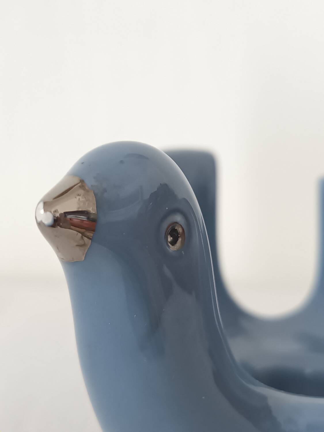 Pair of bird ceramic candle holders vintage Italy