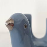 Pair of vintage Italian ceramic bird candlesticks