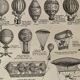 Lithograph on hot air balloons (aerostation) from 1897