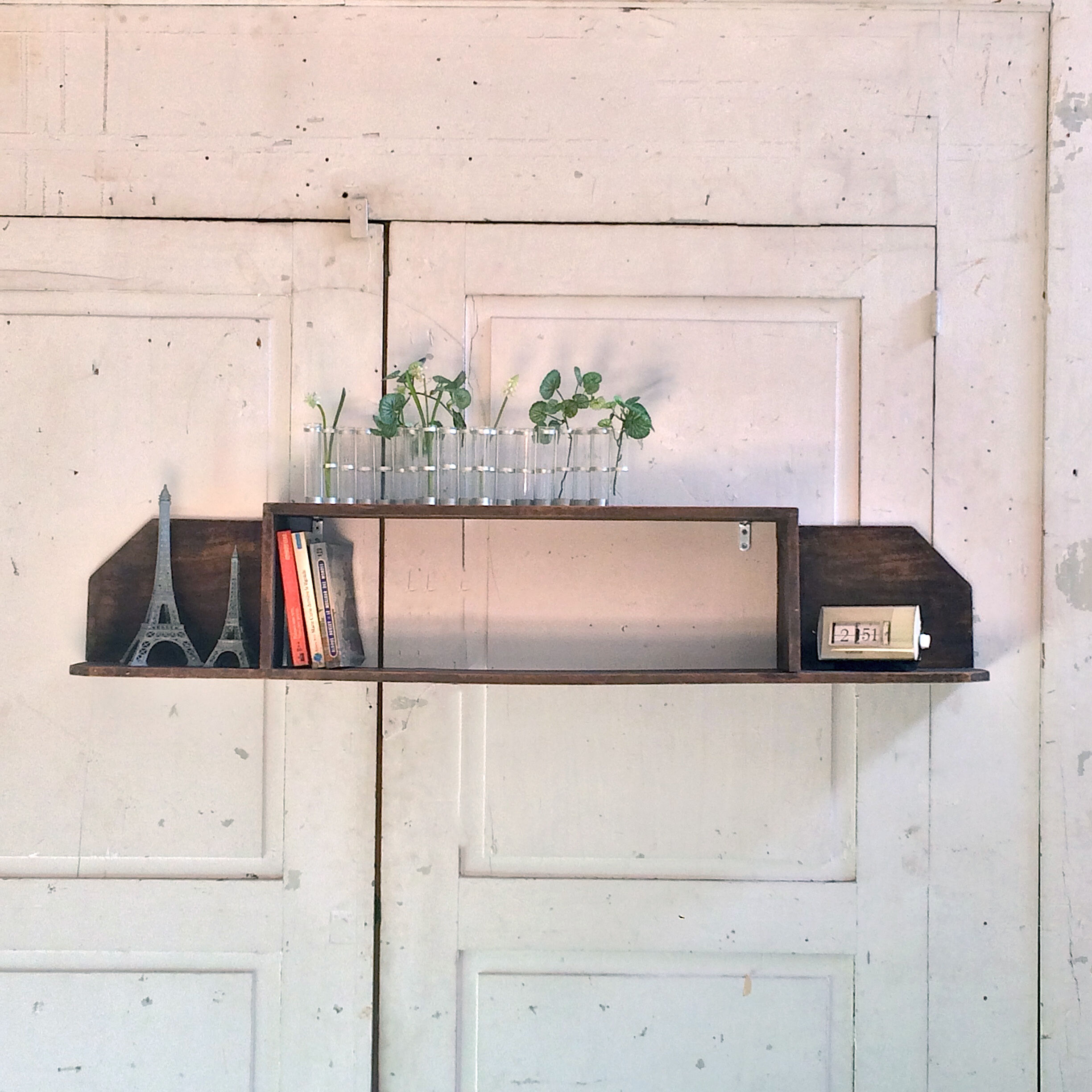 Wooden wall shelf
