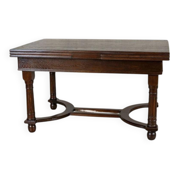 Table à manger extensible en chêne du début du 20e siècle, années 1930