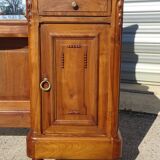 Dressing table with storage, in solid walnut