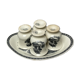 4 Wedgwood coquetiers model "Lugano" and a matching ravier