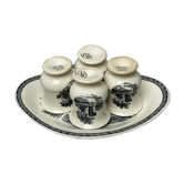 4 Wedgwood coquetiers model "Lugano" and a matching ravier