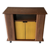 Desserte meuble bar vintage sur roulettes – années 60-70