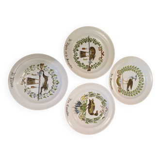 Assiettes Porcelaine d'Auteuil décor Chambord