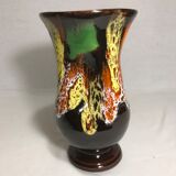 Vallauris vase in colored ceramic flowing