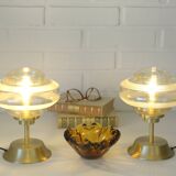 Vintage Bedside Lamps / Set of 2 / Redesign Mushroom Lamp / Art Deco Style