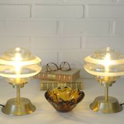 Vintage Bedside Lamps / Set of 2 / Redesign Mushroom Lamp / Art Deco Style