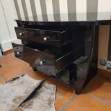 Lacquered wooden chest of drawers, David Lange, Mid-century, 1970s – France