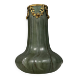 Denbac: ceramic and gilded bronze vase from the Art Nouveau period