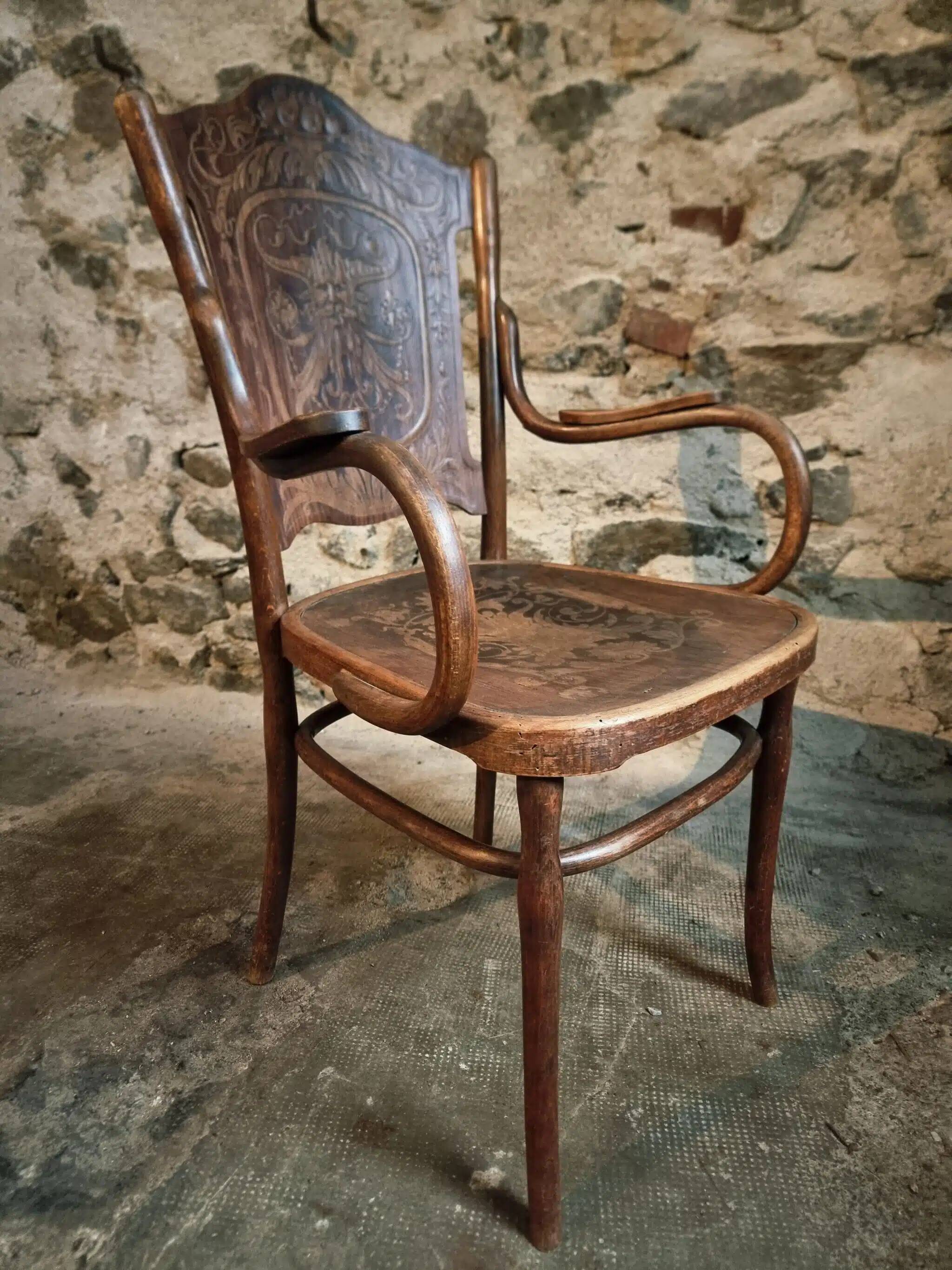 Jacob & Josef Kohn antique armchair, Vienna, circa 1900