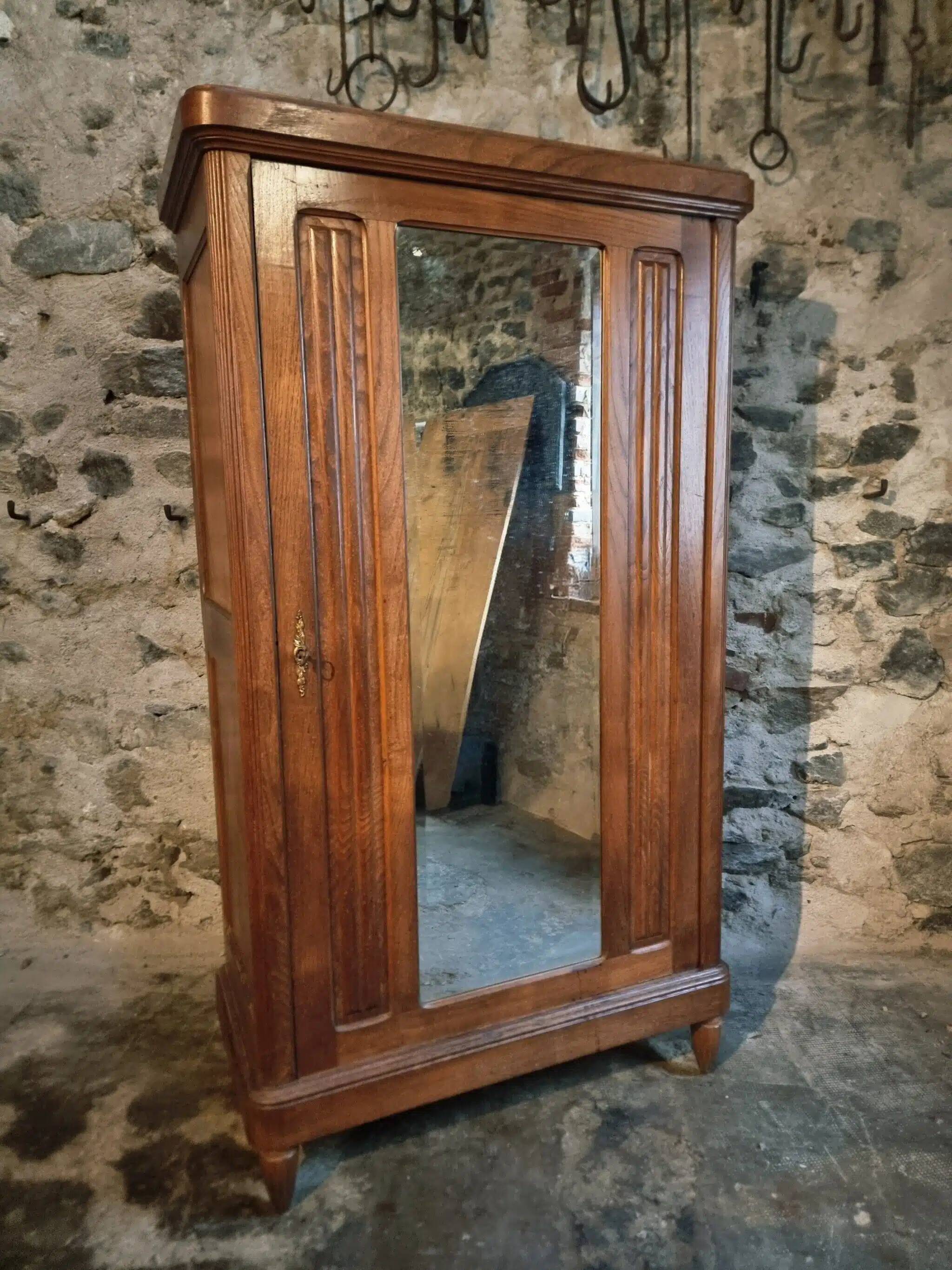 French antique oak wardrobe from the 1930s.