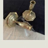 Pair of bronze candlesticks