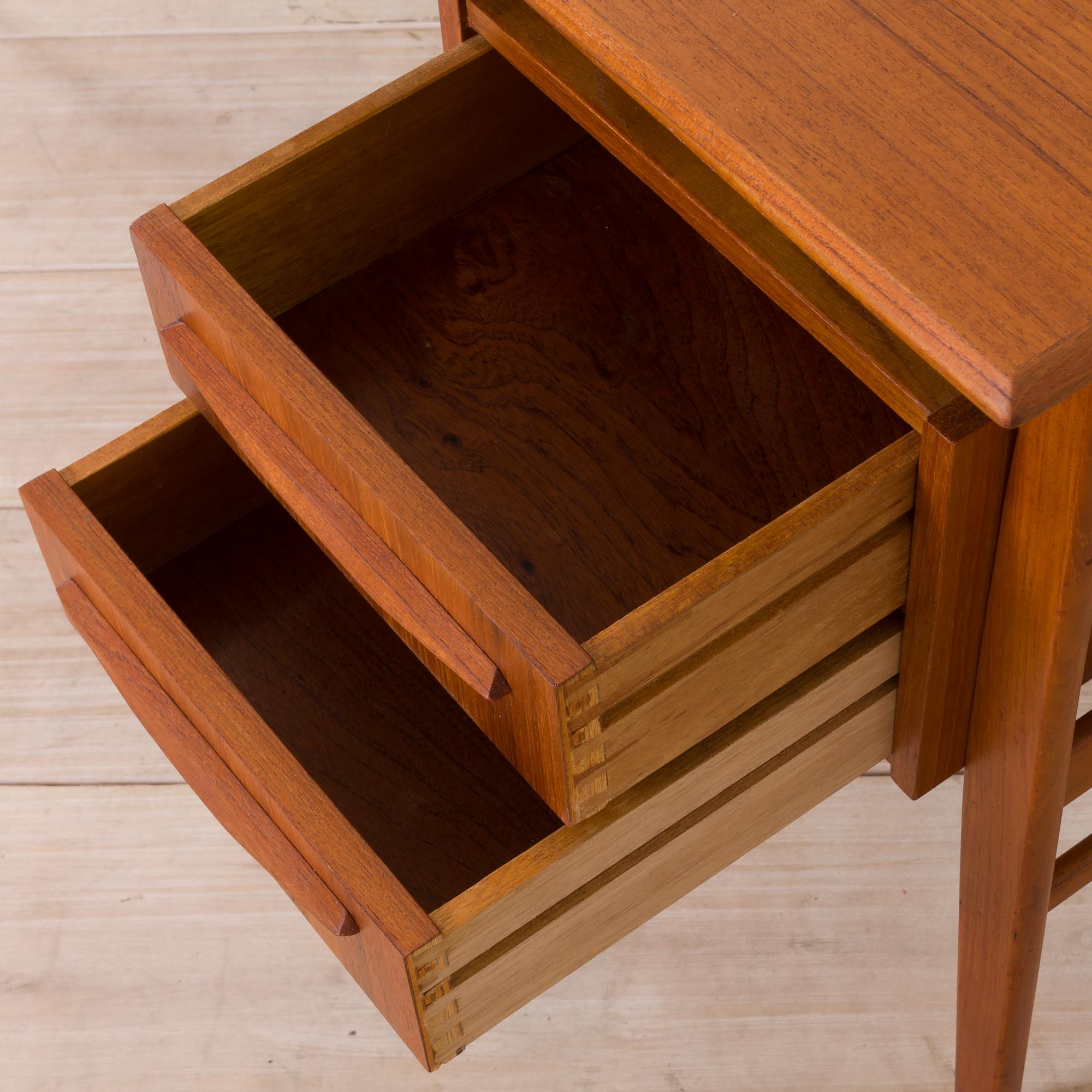 Gunnar Nielsen for Tibergaard teak desk with bar cabinet Denmark 1960s