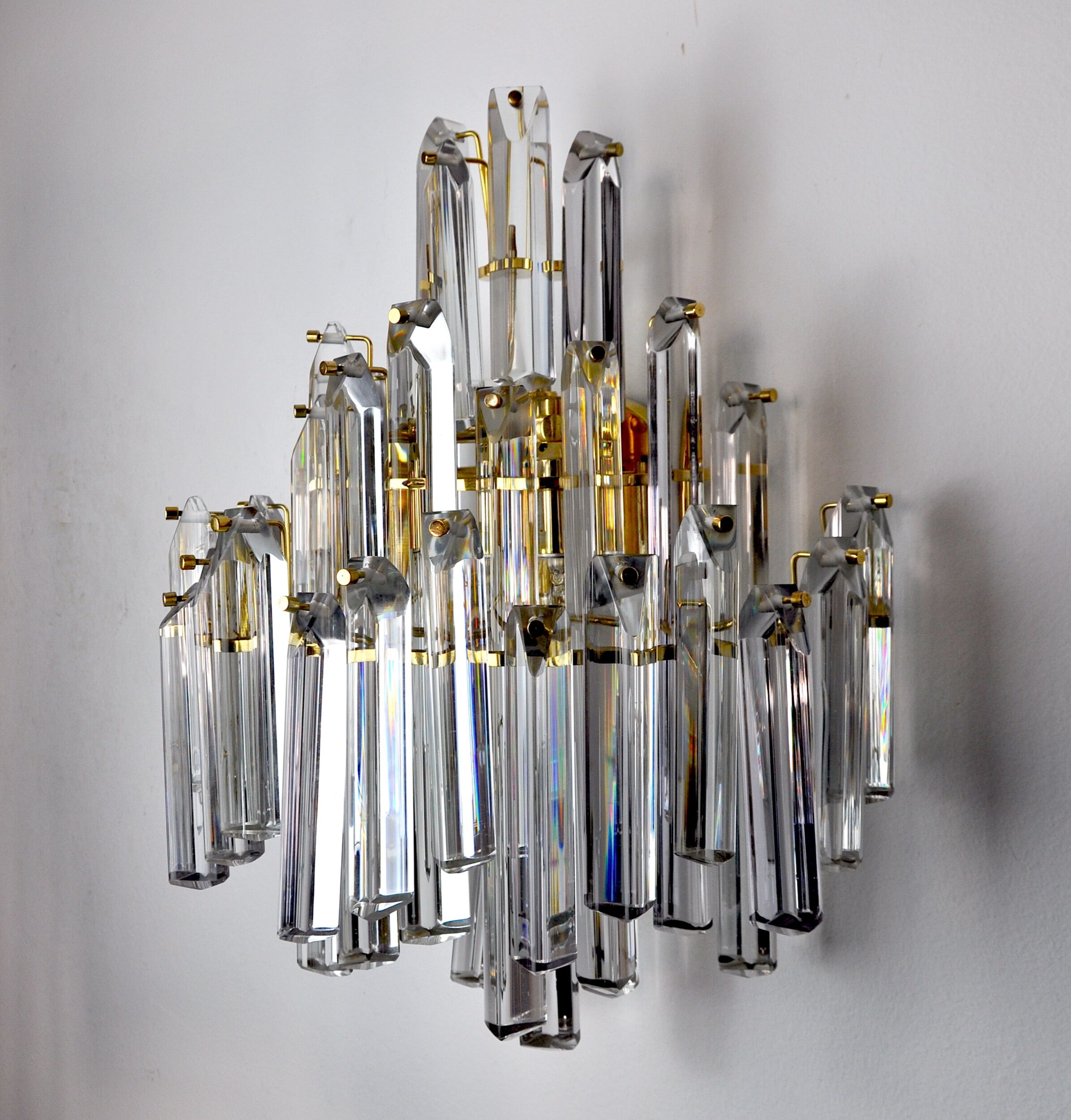 Venini wall light, 3 levels, Murano glass, Italy, 1970.