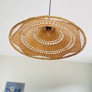 Very large vintage rattan pendant light.