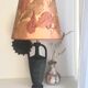 Pied de lampe terre cuite peinte, câble tissu 2 m