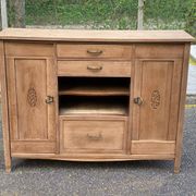 Renovated vintage Art Deco Parisian buffet in wood, 1940, 144cm.