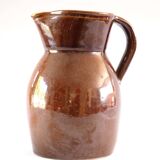 Brown enamel pitcher