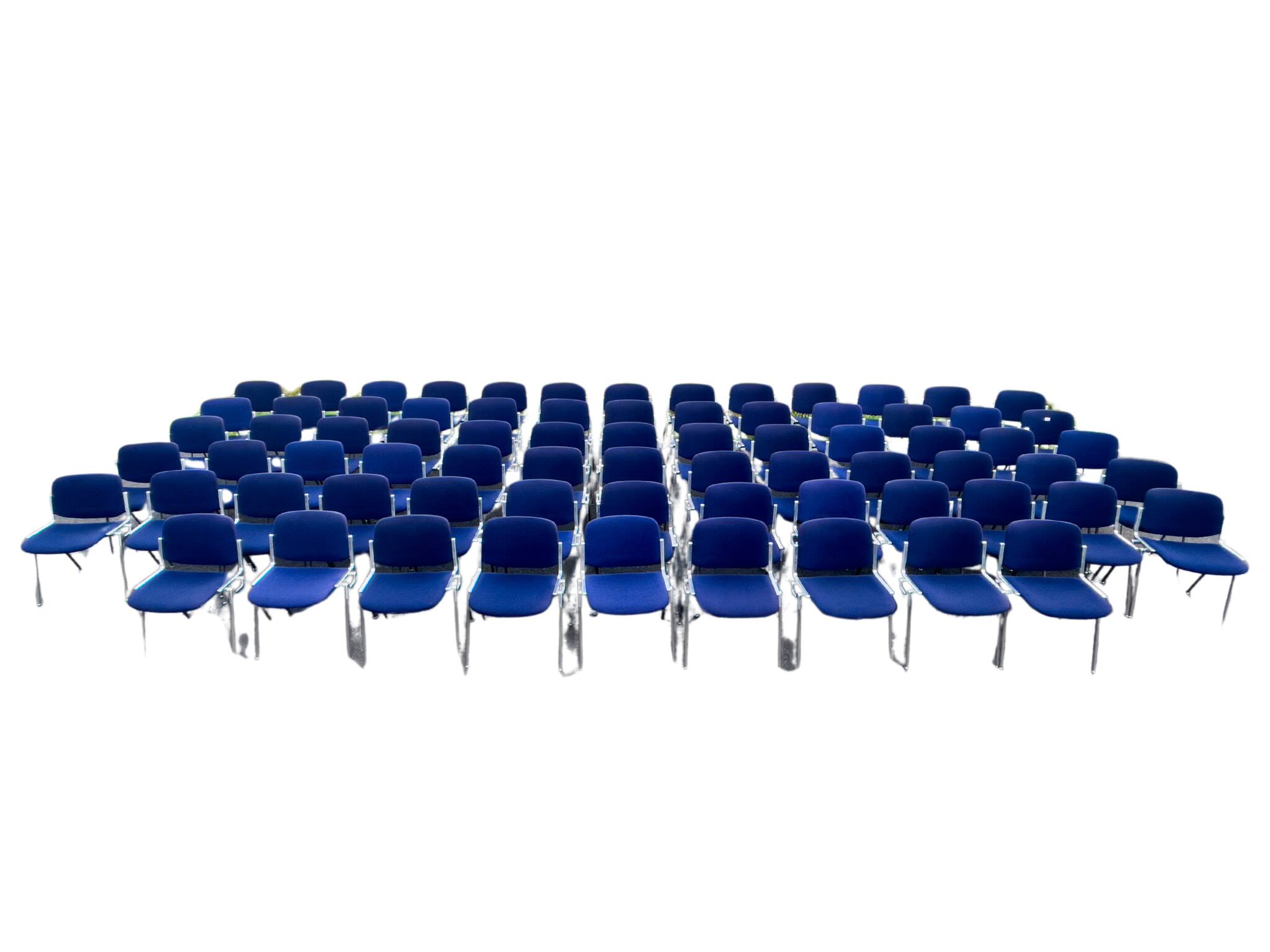 Lot de 20 chaises DSC 106 bleues de Giancarlo Piretti pour Castelli.