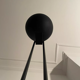 Adjustable modernist floor lamp black lacquered metal Italian 80s
