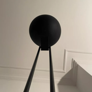 Adjustable modernist floor lamp black lacquered metal Italian 80s