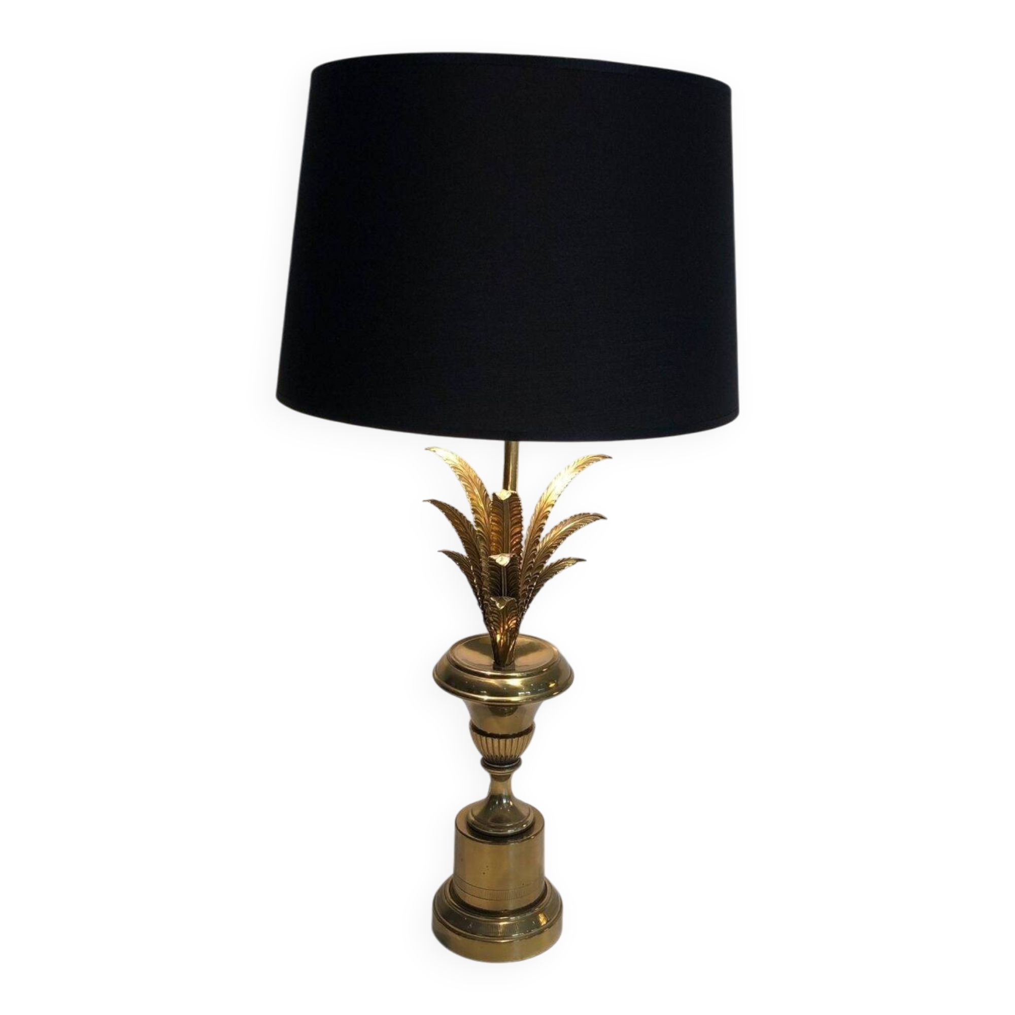 Neoclassical Palm Tree Table Lamp in Brass in the Style of M