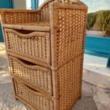 Wicker chest of drawers and rope