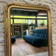 Miroir de cheminée Louis-Philippe perlé 126/90cm feuille d’or, glace