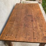 Table de ferme en bois massif avec 1 tiroir