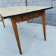 Large table with oak spindle top formica year 50