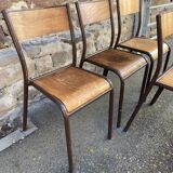 Lot de 8 chaises industrielles école vintage collectivités mullca delagrave