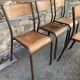 Set of 8 vintage industrial school chairs for communities mullca delagrave