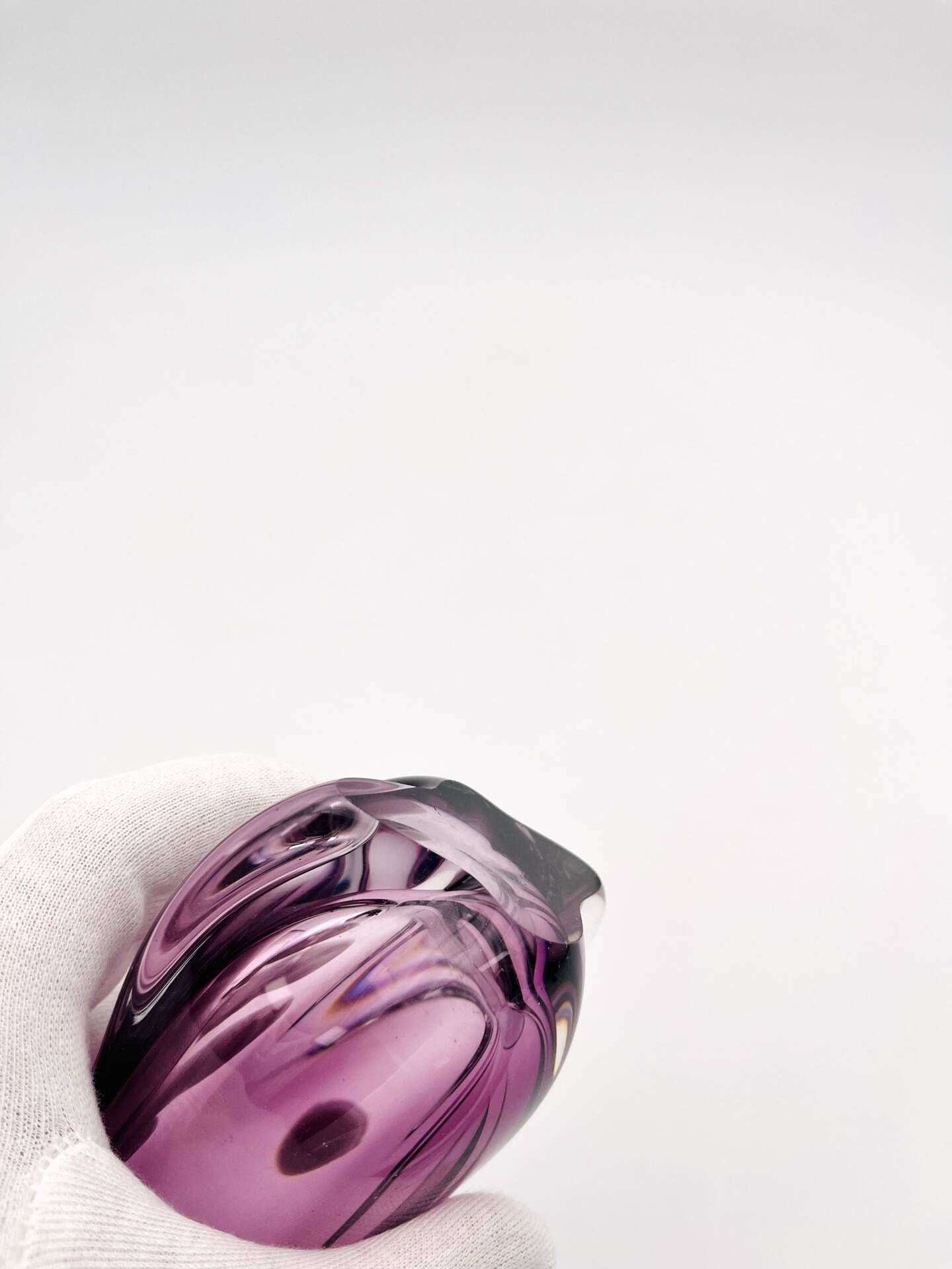 Murano Sommerso Vase Sculptural Organic Amethyst