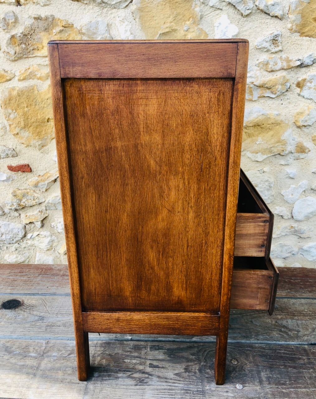 Art Deco bedside, 2 drawers in walnut Circa 40 /50