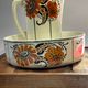 Antique bowl and basin from Saint-Amand, decorated earthenware, 1920s