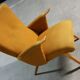 50s 60s Danish armchair has ears golden