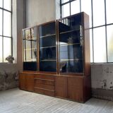 Mahey bookcase in elm and XXL brass