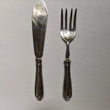 Antique 800/1000 silver carving set cutlery