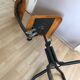 Vintage industrial workshop chair/stool in wood and metal