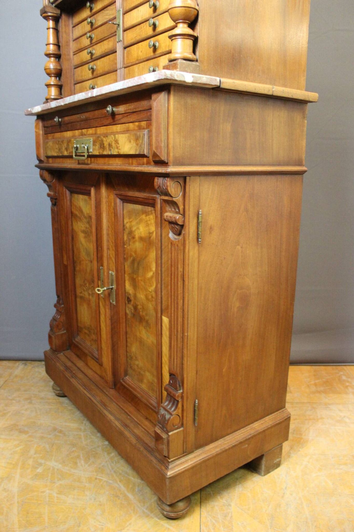 Late 19th century walnut dentist's cabinet