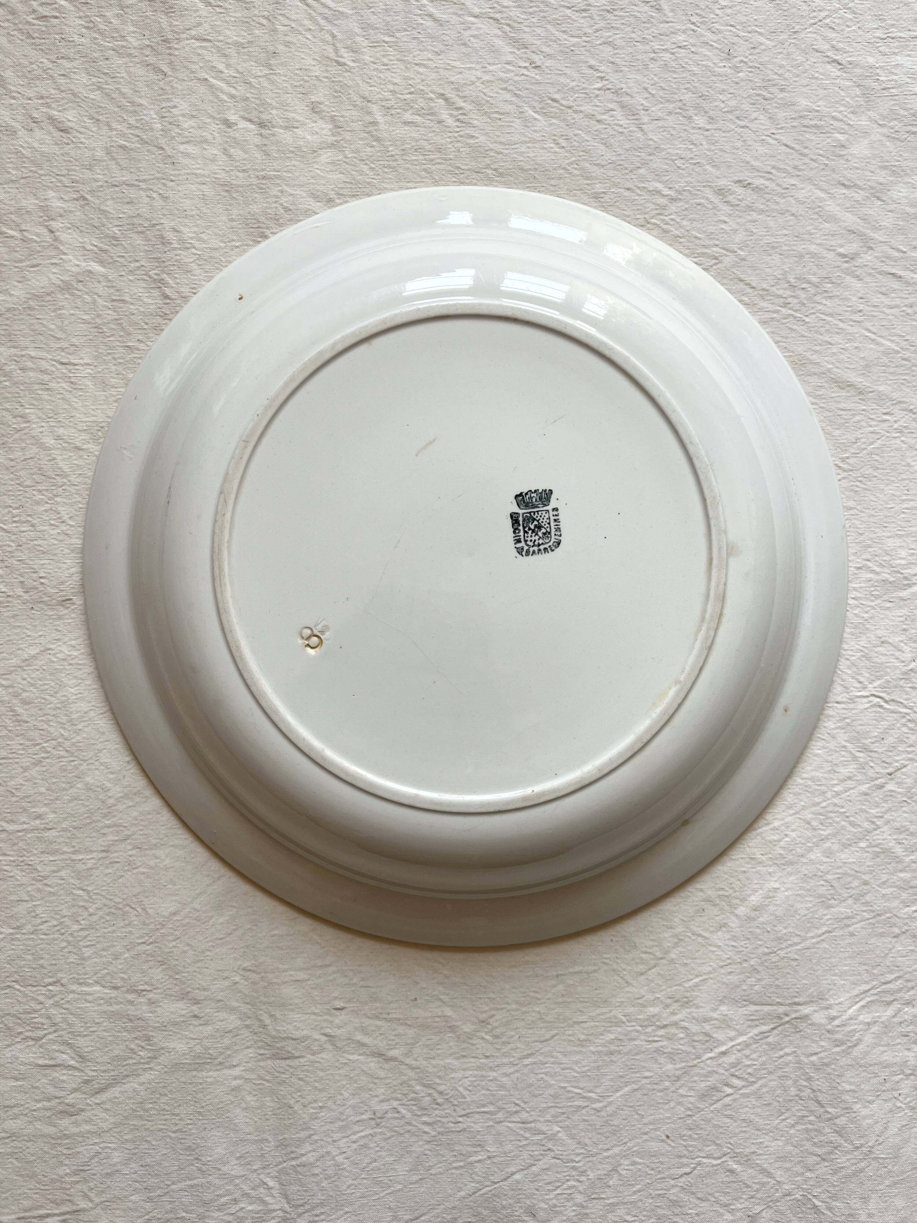 Hollow dish in ivory iron earth Digoin Sarreguemines