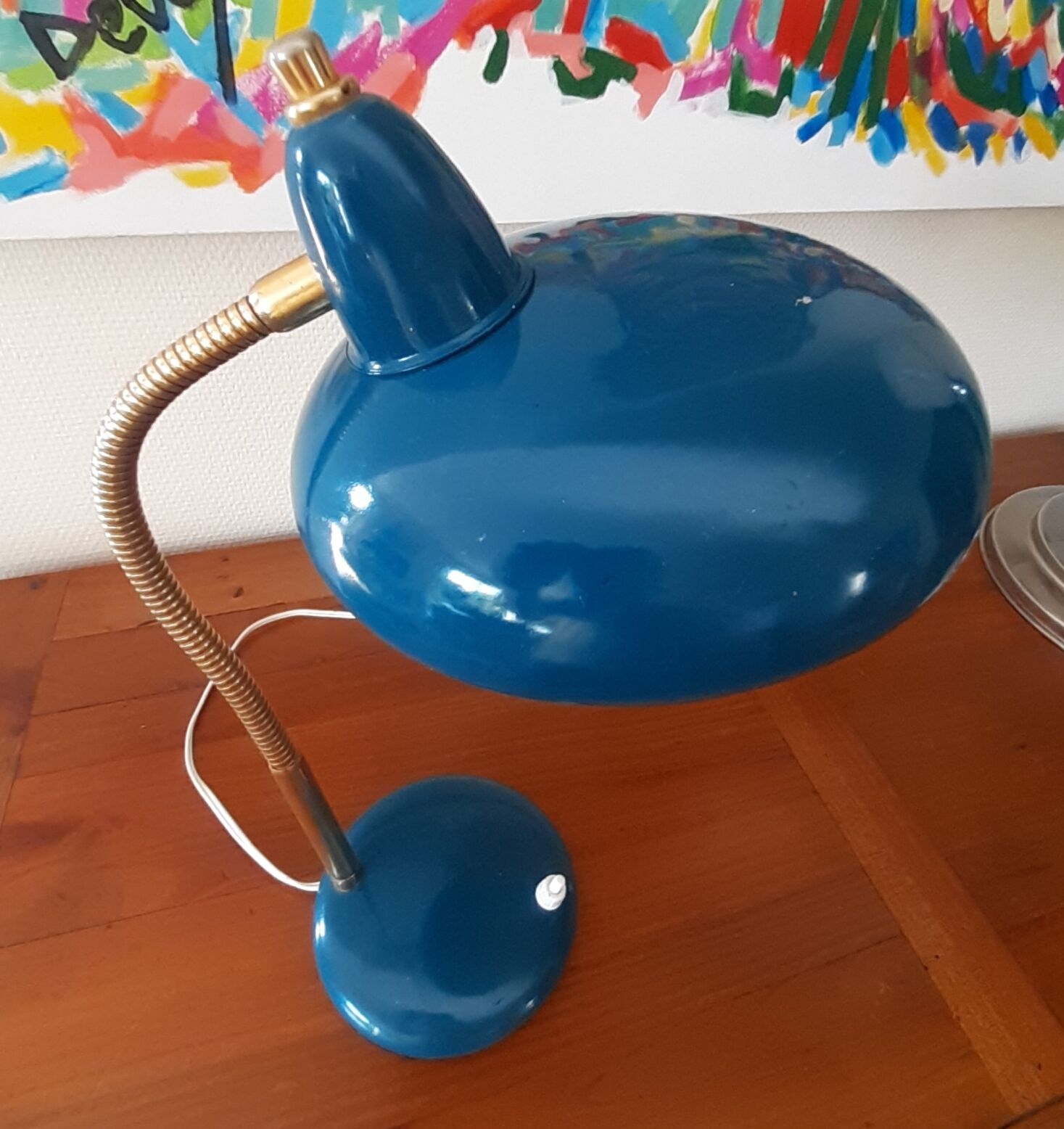 1960 duck blue desk lamp
