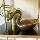 Vintage brass swan