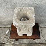 Anthropomorphic stone table lamp brutalised by Albert Tormos.
