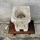 Anthropomorphic stone table lamp brutalised by Albert Tormos.