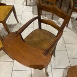 Antique straw-covered high chair
