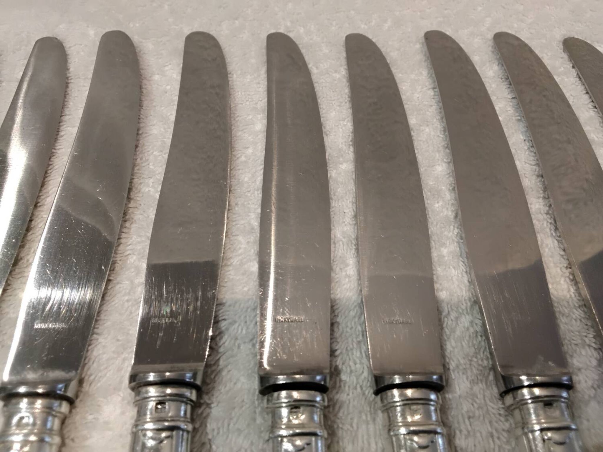 12 silver plated table knives, goldsmith SFAM, art deco style