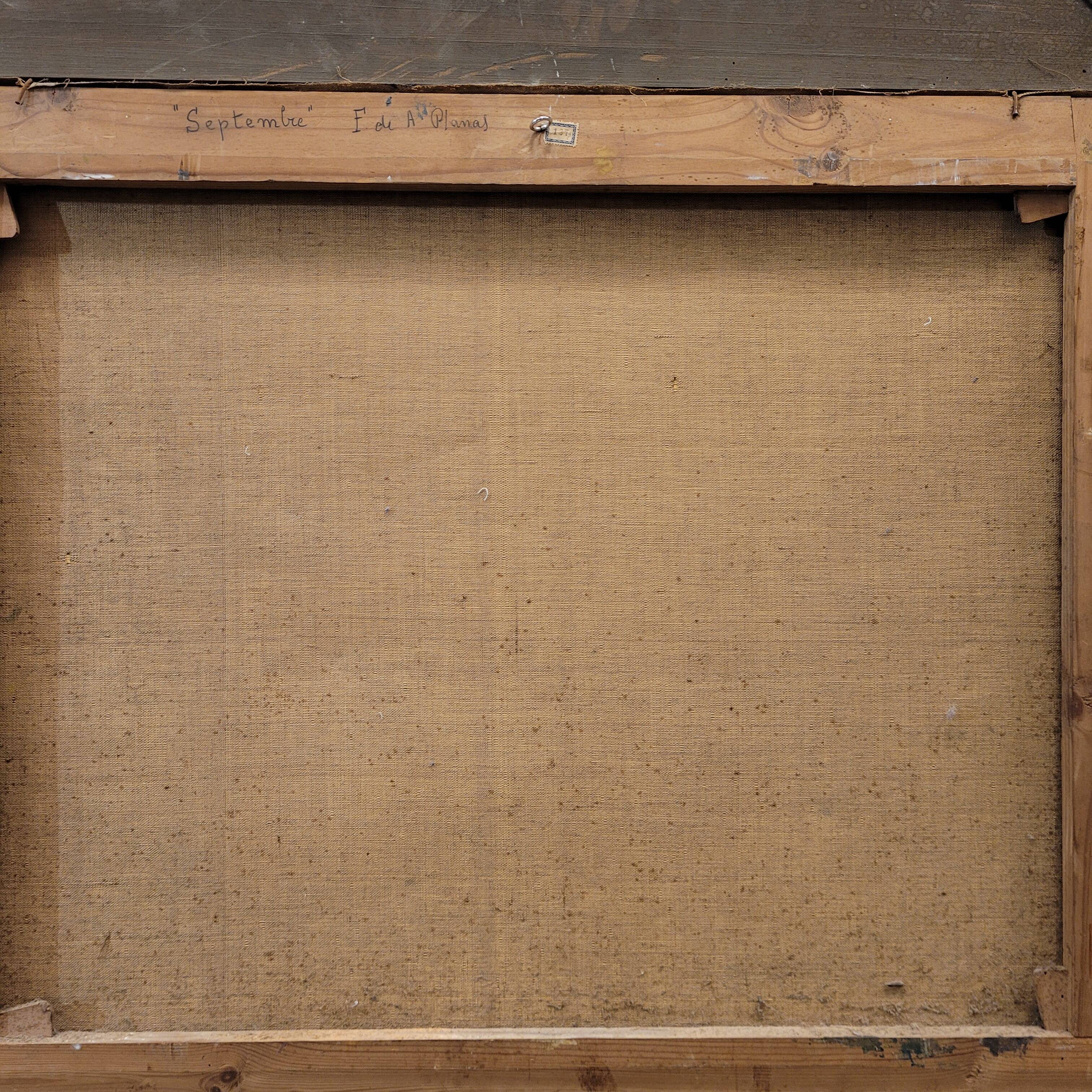 Oleo sobre lienzo “Setembre”, Francesc d’Assis Planas Doria, Escuela catalana, pp. s. XX - Catalonia,